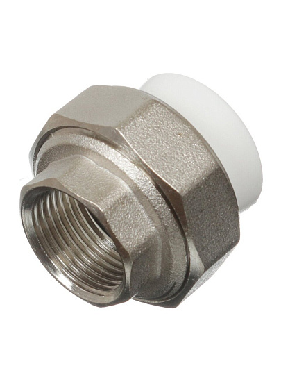 Муфта разъемная полипропилен, d20х3/4&quot;, внутренняя резьба, белая, Valfex