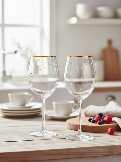 Бокал для вина, 540 мл, стекло, 2 шт, Lefard, Goldy, 685-111