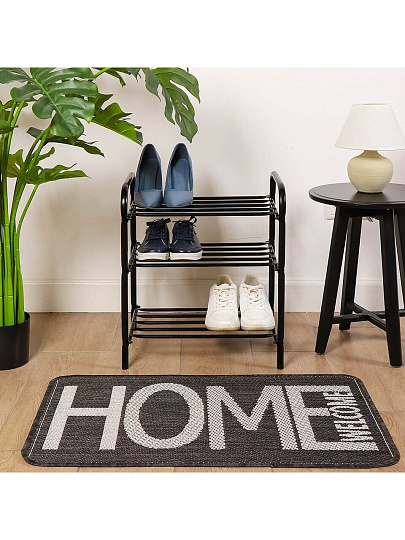 Полка для обуви, металл, 3 секции, 44х33х50 см, черная, Nika, ЭТК1/Ч