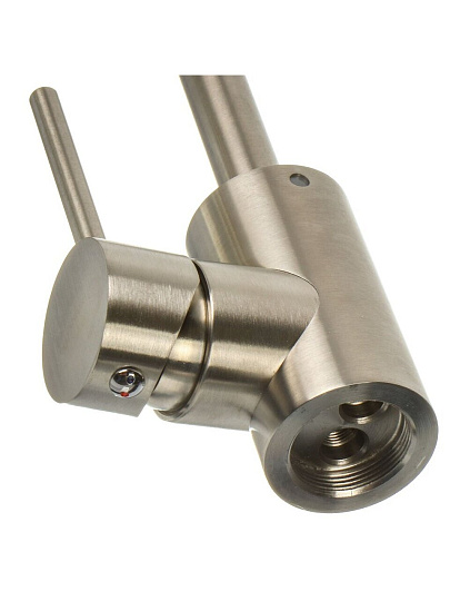 Смеситель для кухни, Juguni, гибкий излив, с картриджем, нержавеющая сталь, 0402.167