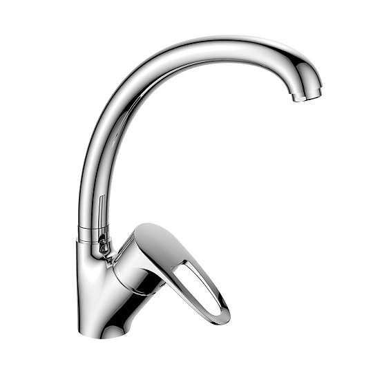 Смеситель одноручный для кухни высок. поворот. излив, картр. 40 мм, хром, DECOROOM, DR70021