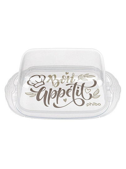 Масленка пластик, 18.9х11х6.9 см, с декором, в ассортименте, Бытпласт, С32278/4332278