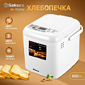 Хлебопечь электрическая Sakura, SA-7508W, 500 Вт, 19 программ, буханка, 0.6