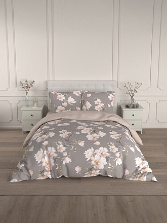 Постельное белье 1.5-спальное, простыня 150х215 см, 1 наволочка 70х70 см, пододеяльник 145х215 см, Silvano, сатин, Хокона