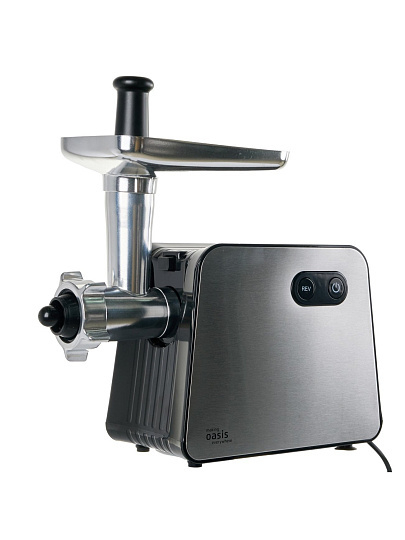 Мясорубка электрическая Oasis, MG-TK2, 2000 Вт, реверс, 2.5 кг/мин, нержавеющая сталь, пластик, 5 насадок