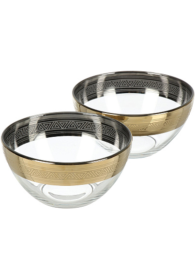 Салатник стекло, круглый, 2 шт, 15.8х7.8 см, подарочная упаковка, Магия, Glasstar, GN38_1449_1