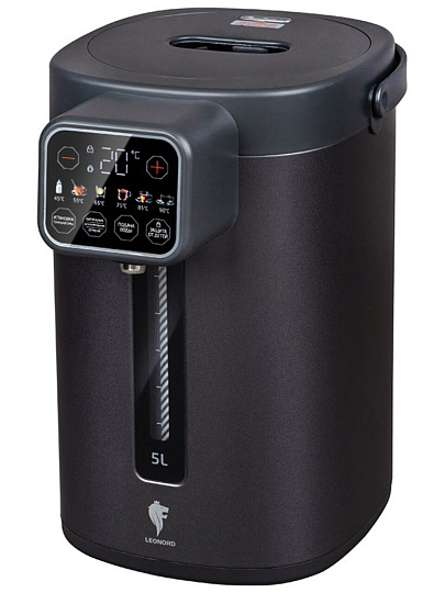 Термопот Leonord, LE-1544, темно-серый, 5 л, 1600 Вт, скрытый нагревательный элемент, нержавеющая сталь