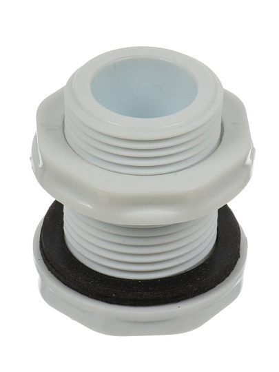 Врезка в емкость 1'', пластик, переходник, СантехКреп, 4.5.2.14.