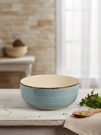 Салатник керамика, круглый, 14.5х7.5 см, Mood, Domenik, DMD274, дымчато-голубой