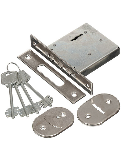 Замок врезной Зенит, ЗВ8-6.1, 00-00000442, без ручки, сувальдный, хром