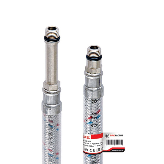 Подводка для воды М10-1/2&quot;х0.8 м, пара, сталь, полимер, ProFactor