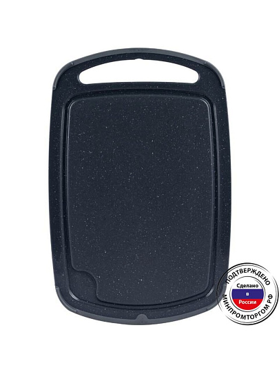 Доска разделочная пластик, 36х24 см, серая, прямоугольная, Полимербыт, Granite, 438010500