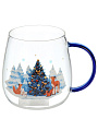 Кружка стекло, 450 мл, Зимняя сказка, 7.5х8.5 см, Daniks - фото 3