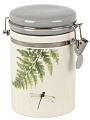 Банка для сыпучих продуктов, керамика, 0.6 л, с крышкой, с бугельным замком, Prima Collection, Дикий папоротник