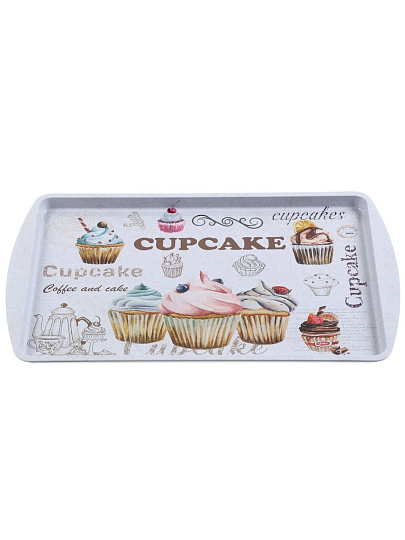 Поднос металл, 38х24 см, прямоугольный, рисунок в ассортименте, Y4-8927