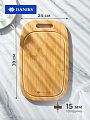Доска разделочная бамбук, 39х24х1.5 см, с ручкой, прямоугольная, Daniks, H-2165L - фото 5