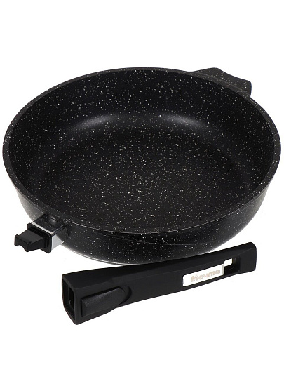 Сковорода литой алюминий, 26 см, антипригарное покрытие, Мечта, Гранит black, съемная ручка, 026802