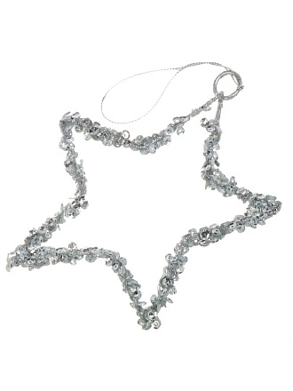 Елочное украшение Звезда, серебро, 12 см, Y4-8504