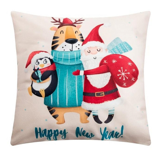 Наволочка декоративная Этель, Happy New Year, велюр, 100% полиэстер, 40 х 40 см, 5751315