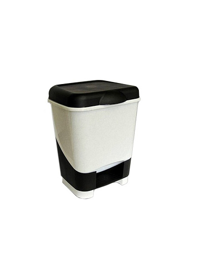 Контейнер для мусора пластик, 20 л, квадратный, педаль, в ассортименте, Полимербыт, С428