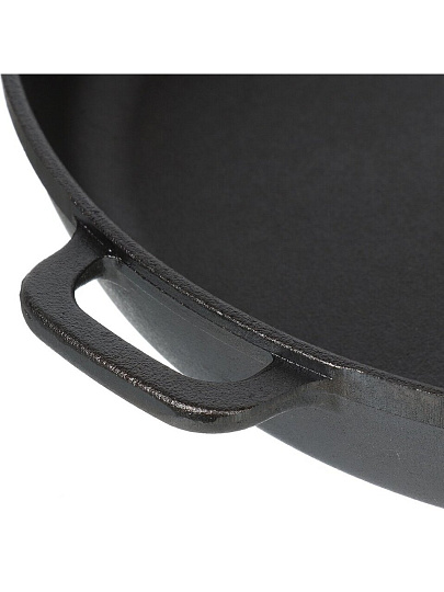 Сковорода чугун, 28 см, Гардарика, литая ручка, с ушком, индукция, 00128