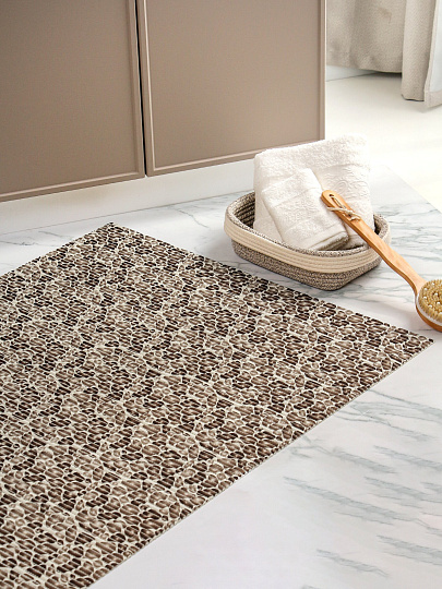 Коврик для ванной, антискользящий, 1.3х15 м, вспененный ПВХ, Вилина, Аква Стандарт, V15-grey, камни