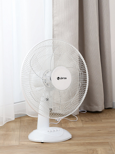 Вентилятор настольный, Lofter, 35 Вт, 3 скорости, белый, FS40-A (FT40-B6-wht)