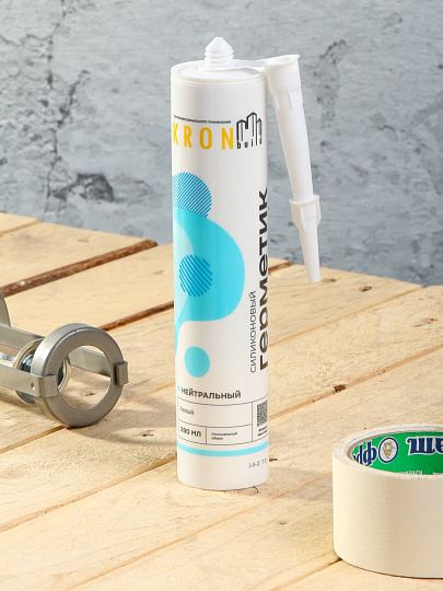 Герметик силиконовый, Kronbuild, SNW28, 280 мл, белый, нейтральный