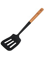 Лопатка для кухни, бамбук, силикон, навеска, Daniks, Black, WFCFA-0038-5, с прорезью - фото 2