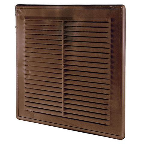 Решетка вентиляционная пластик, разъемная, 208х208 мм, с сеткой, коричневая, TDM Electric, 2020СР, SQ1807-0079