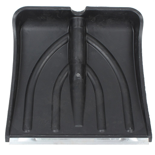 Лопата для снега пластик, с алюминиевой планкой, 380х385 мм, без черенка, тулейка 32 мм, с алюминиевой накладкой, d32 мм, Заря, №6