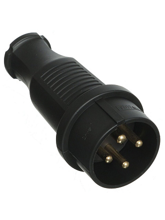 Вилка прямая, 32 А, IP44, 380 В, каучук, 3Р+РЕ, TDM Electric, SQ0612-0006