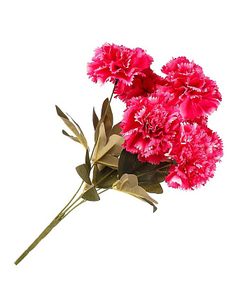 Цветок искусственный декоративный Гвоздика букет, 43 см, фуксия, Y4-7927