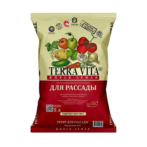 Грунт Живая земля, для рассады, 5 л, Terra Vita