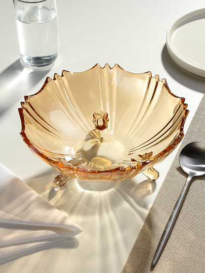 Ваза для фруктов, стекло, на ножке, 9.5х23 см, Медовый вальс, A050010