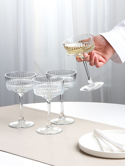 Бокал для шампанского, 260 мл, стекло, 4 шт, Pasabahce, Элизия, 440436B