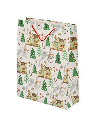 Пакет подарочный бумага, 31х12х40 см, в ассортименте, Домик, Y4-9536