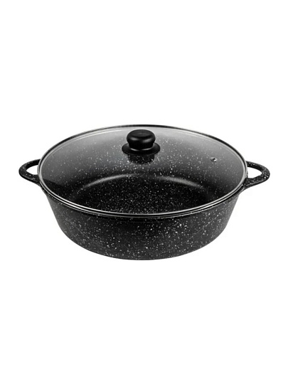 Жаровня алюминий, 30 см, 4.5 л, антипригарное покрытие, Горница, Гранит, ж7130аг, с крышкой