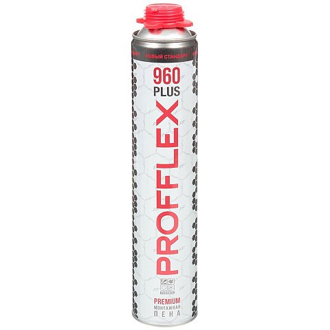 Пена монтажная Profflex, Premium 960 Plus, профессиональная, 65 л, 850 мл, 960 г, всесезонная