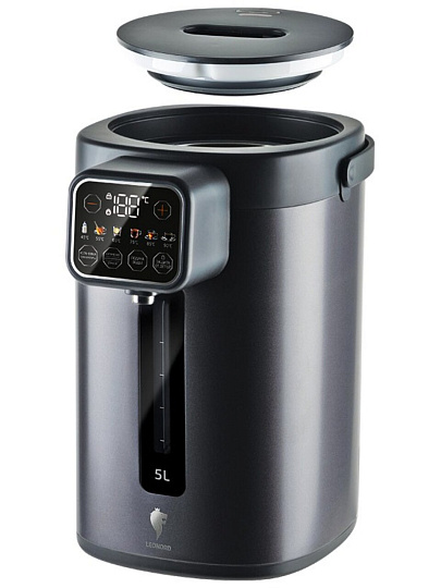 Термопот Leonord, LE-1544, темно-серый, 5 л, 1600 Вт, скрытый нагревательный элемент, нержавеющая сталь