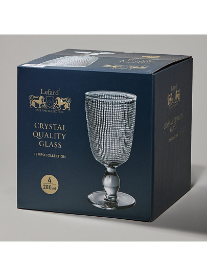 Бокал для вина, 280 мл, стекло, 4 шт, Lefard, Tempo Grey, 355-383