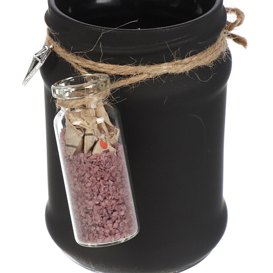 Свеча декоративная, 6.7х10.5 см, в стеклянной банке, черная, Evis, парафиновая, матовая, 49 0417 0250