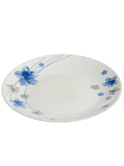 Тарелка обеденная, стеклокерамика, 24 см, круглая, Вуаль, LHP95