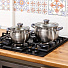 Набор посуды нержавеющая сталь, 6 предметов, кастрюли 1.9, 2.9, 3.9, индукция, Daniks, Модерн серый, SD-6N - фото 13