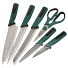 Набор ножей 7 предметов, 20, 20, 12.5, 20, 9 см, зеленый, нержавеющая сталь, рукоятка пластик, с подставкой, пластик, Daniks, Emerald, S-K42635-T7B - фото 5