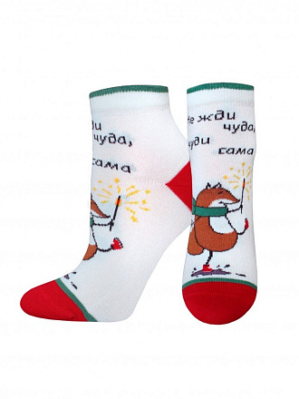 Носки для женщин, хлопок, Брестские, Classic New year, 740, белые, р. 25, 21С1145