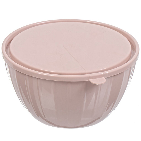 Салатник пластик, круглый, 1.7 л, с крышкой, Vanilla, Sugar&amp;Spice, SE186611005, латте