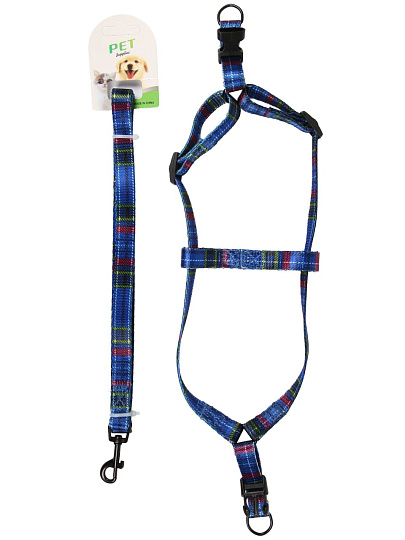 Поводок со шлейкой, 1.5х120 см, в ассортименте, Y4-11380