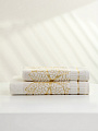 Набор полотенец 2 шт, 50x90, 70x140 см, 100% хлопок, 480 г/м2, Silvano, Эльба, молочный, золотой, Турция - фото 5