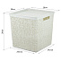 Ящик хозяйственный для хранения, 17 л, 28х28х28 см, с крышкой, белый ротанг, Idea, Бязь, М 2327 - фото 2